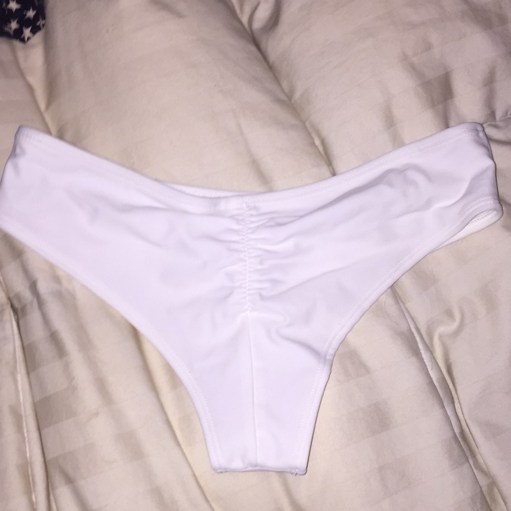 white cheeky swim bottoms